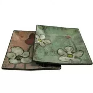 ( )로얄엑세스 접시 반찬 그릇 사각 과일 접시 식기 2개