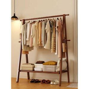 나무 행거 옷가게 진열장 스탠드 디피 수납 선반 60cm 호두 원목