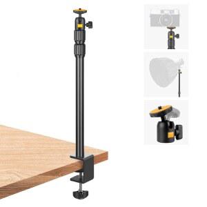 360 볼 헤드가 있는 카메라 데스크 마운트 웹캠 스탠드, 조절 가능한 테이블 조명 스탠드 14