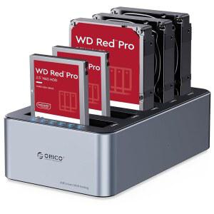 ORICO USB C 5 베이 하드 드라이브 클로너 /듀플리카 도킹 스테이션 알루미늄 3.2 1세대 2.5인치 /3.5인치 SSD HDD 최대 20TB-6656C3