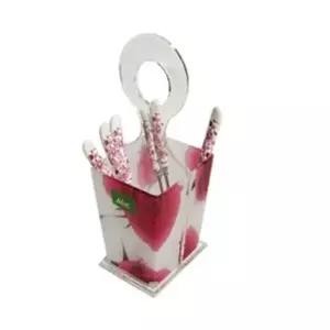 정리함 로즈 티스푼 티포크 2칸 수저통 보관함