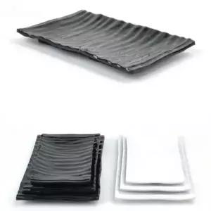 블랙 화이트 멜라민 일식 스끼다시 튀김 생선 초밥 접시 한정식 반찬그릇 반찬접시 24.5cm 28.8cm 33cm