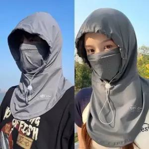 남녀공용 라이더 페이스 끈조절 일체형 마스크 모자