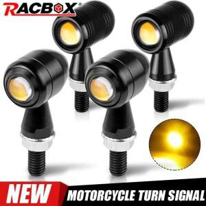 바이크 오토바이 led 회전 신호등 미니 소형 총알 모토 앰버 깜박이는 표시 등  호환 12V 용 카페 레이서