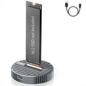 SUITOK M.2 NVMe SSD 리더 외장, M 2 (M 키, B+M 키) 및 SATA NGFF 도크용 10Gbps M2-USB 어댑터, 22110 2280 2260 2242 2230 드라이브 라운드 도킹용 크기 - 알루미늄 합금