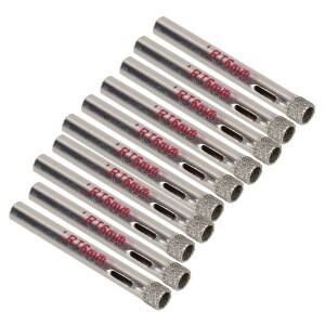 10pcs 6mm 다이아몬드 코팅 드릴 비트 타일 세라믹 유리 구멍 톱 실버 커터 오프너 도구