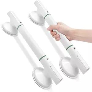 도자와 샤워용 17.7인치 그립 바 2팩 노인 흡입용 샤워 핸들 노 드릴 욕실 안전 및 핸디캡 보조