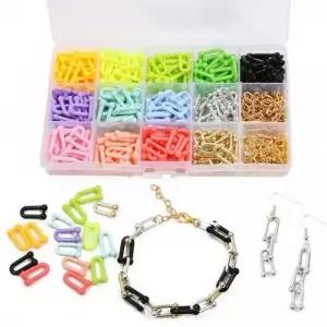(색상 U 빅체인 비즈 15종세트)DIY U 빅체인 비즈 15종세트 팔찌 목걸이 핸드폰줄 마스크줄 안경줄 만들기