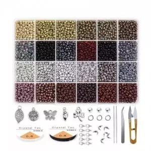 (색상 이니셜비즈세트)DIY 원석비즈 풀세트3mm 4mm 반지 팔찌 목걸이 핸드폰줄 마스크줄 만들기 키트