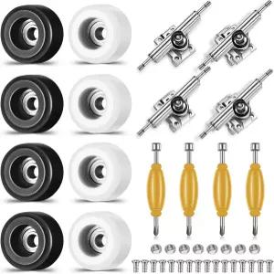 Zhehao 16개 표준 핑거보드 공구 세트 CNC 선반 베어링 휠 너트 드라이버 드라이버(블랙 및 화이트) 34mm