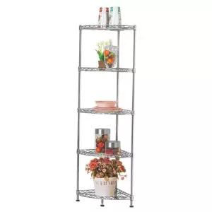 진열대 메탈코너랙 5단 코너선반 무타공선반 욕실 틈새수납장