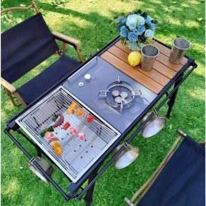 IGT 휴대용 야외 스토브 화로대 접이식 롤테이블 가스 캠핑