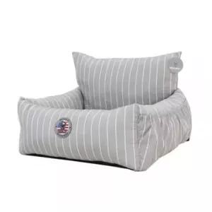 [반려] 강아지 스트라이프 카시트 그레이 1P 애견 외출 방석