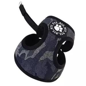 [반려] 애견 밀리터리 하네스 세트 블랙 S 1P 가슴줄 산책