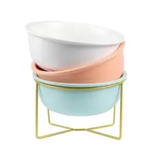 [반려] 반려견 도자기 식기 대형 골드 트레이 민트 밥그릇