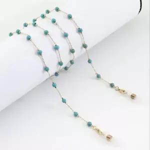 ( )써지컬 골드 마스크스트랩 터키석 비즈 마스크걸이 안경줄 스트랩