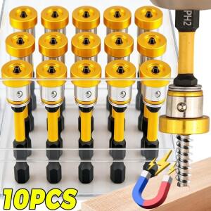 110개 PH2 자석 드라이버 비트 홀더 보드 석고보드 나사 위치 지정용 육각 샹크 임팩트