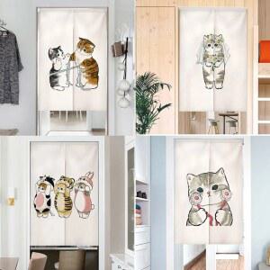 고양이 문 커튼 걸이식 파티션 거실 주방 입구 침실 문짝 귀여운 No 하프