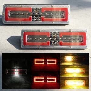 트레일러용 2개 LED 후미등 12V 24V 화물등 RV 카라반 트랙터 테일라이트 포지션 브레이크 후진 다이나믹