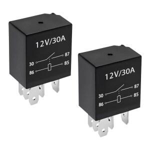 KBAEY 4 PCS 30A 스타터 릴레이, 5핀 12V 다목적 릴레이, 방수 헤비 듀티 자동차 엔진 5핀, 표준 자동차 릴레이, 자동차 릴레이 교체 액세서리 부품, 2PCS 범용