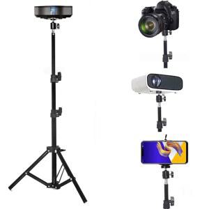프로젝터 바닥 스탠드, 휴대용 삼각대 마운트 - 프로젝터, 카메라, 웹캠용 접이식 스탠드(18인치~40인치) 최대 3파운드(1.5kg) 지원