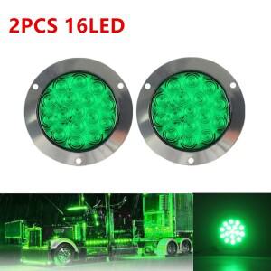 방수 라운드 테일 라이트 트럭 트레일러 화물차 버스용 16LED 램프 24V 자동차 후미등 4 인치 2 개 5 색