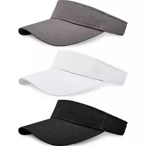 여성용 남성용 선바이저 모자 3개, 조절 가능한 스포츠 운동 바이저 야구 모자, 하이킹, 러닝, 테니스, 야