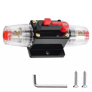 자동차 오디오 해양 보트 트롤링 모터 태양계 보호를 위한 30암페어 차단기 수동 리셋 인라인 퓨즈 12V-48V