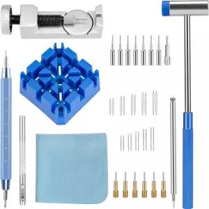 젠베야 시계 링크 제거 키트 크기 조정용 수리 스트랩 핀 제거기 세트 스프링 바 도구 소형 망치 밴드 홀더