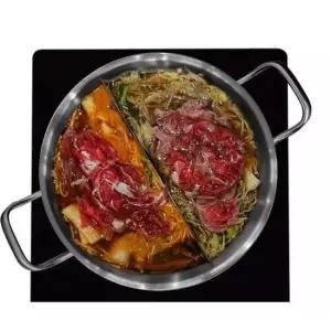 캠핑냄비 키친아트 반반냄비 인덕션 샤브샤브 전골 28CM