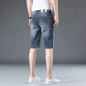 남자 자수 청바지 청반바지 면스판 반바지 5부 KS1