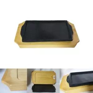 맥반석 주물 사각 스테이크판 2호 무쇠 구이팬 철판 철판구이