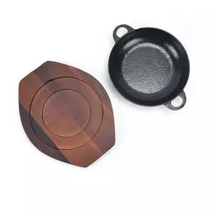 무쇠 도나베 통주물팬 목판받침대 세트(3호) 주물팬