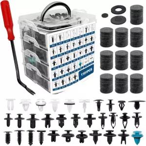 1101PCS 자동차 도어 트림 패널 클립 키트 리테이너 자동 푸시 핀 리벳 세트 - GM 포드 마쓰다 크라이슬러