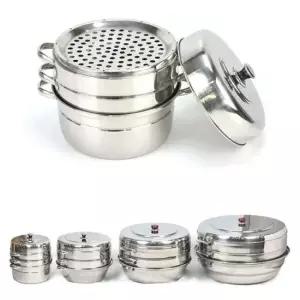 스텐 2단 만두찜기 만두찜솥 세트 16호 채반 42cm 찜냄비