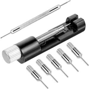 JIYIN 시계 링크 제거 키트 5개의 PCS 교체 핀이 있는 팔찌 도구 조정 및 밴드 핀 제거기 수리 크기