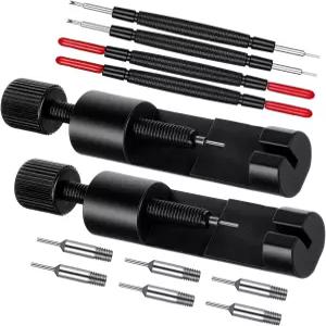 시계 링크 제거 키트 금속 밴드 도구 크기 조정용 핀 제거기 추가 교체 핀이 있는 조정 및 팔찌 스트랩용