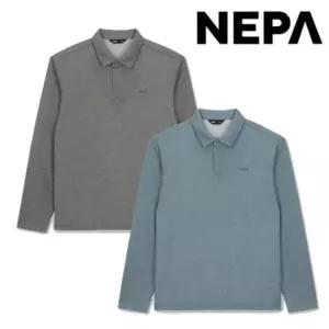 네파남성 봄가을 긴팔 카라 티셔츠 멜란지 폴로 7K15240