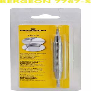 Bergeon 7767-S 시계 스프링 바 도구 - 교체 가능한 나사가 있는 긴 스테인리스 스틸 핸들이 미세한 강력
