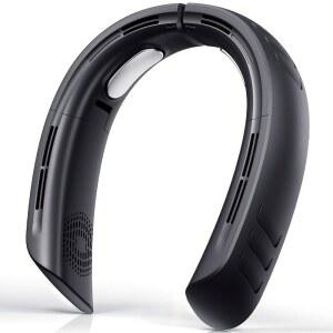 OLV 넥 팬 6000mAh 충전식 초조용한 4터빈 배터리 여행용 냉각 360 18시간 블랙 접이식 팬 흐름 직장 공기 모터 남성용 속도 강력한 3 개인용 오피스 휴대용 팬