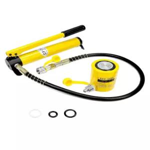 QWORK 20T 미니 유압 실린더 잭 포르타 파워 램 2인치 스트로크 CP-180 수동 핸드 펌프 기계 조선용 단일