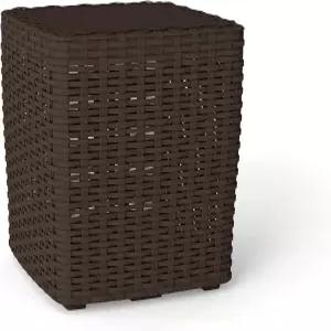 파레쉬 14갤런 야외 보관함 탈착식 뚜껑 및 잠금 기능이 있는 인조 라탄 데크 상자 풀사이드용 전천후 방수