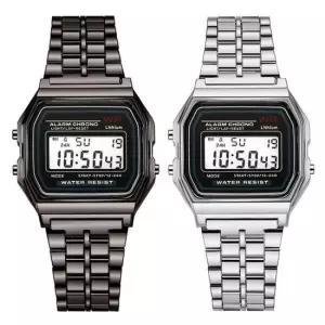 스톱워치손목시계 사각 패션 손목시계 스톱워치 알람 전자 시계 M12454