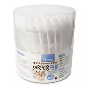 이어클리너 펫크린 애견전용 면봉 60개입 강아지 귀세정제