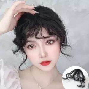 포인트가발 앞머리 파마 가발 꼬불거리는 자연스러운 똑딱이 곱슬