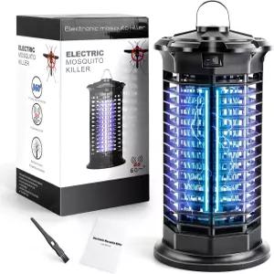 전기 벌레 재퍼 실내외 교체 가능한 보라색 UVA 전구가 장착된 1000V 고효율 모기 퇴치기 홈 파티오