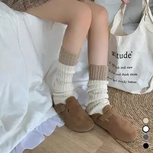 [SZ927BW]배색 토워머 투톤 골지 레그워머 LM-0253