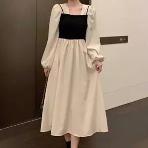 [의류] 심플 단아한 롱원피스 격식룩 롱기장 봄가을 클래식