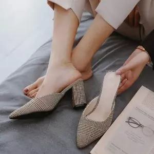 [SW0Y048]펌프스뮬 털슬리퍼 봄가을 패션슈즈