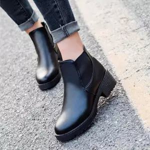 [SX9322A]밴딩 굽 여성부츠 패딩부츠 캐주얼 구두 4cm